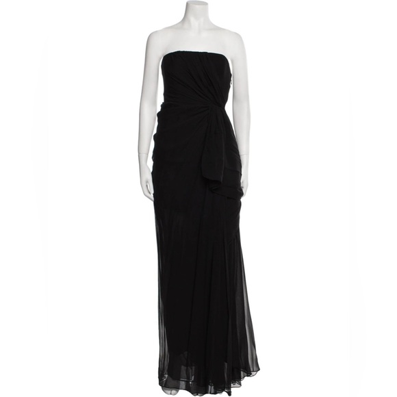 Women's Cinq a Sept Black Strapless Maxi Dress Size 4 Color Black - Picture 1 of 9